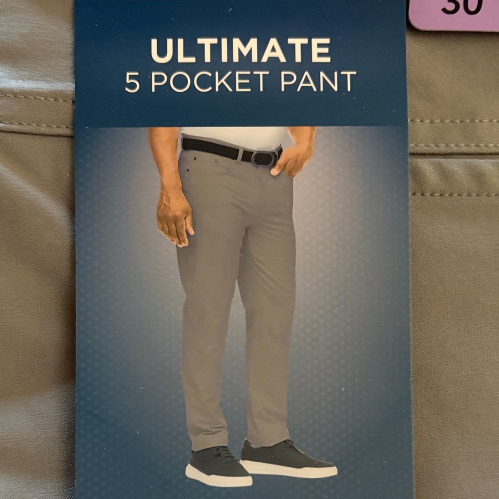 BRAND NEW! Greg Norman 4-way stretch Men's Gray Chino Pants 30 x 30 159
